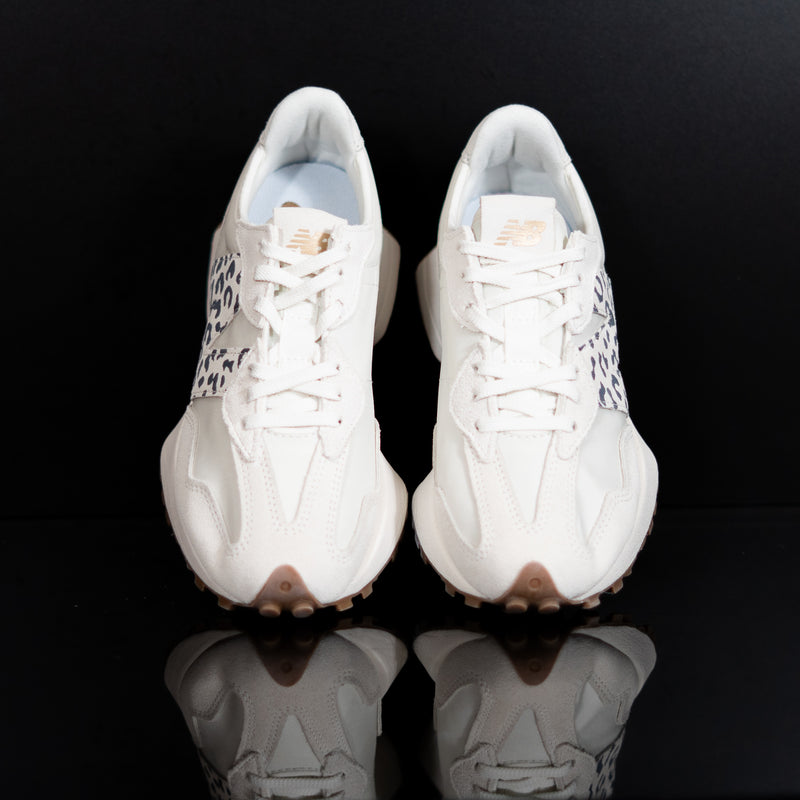 NEW BALANCE : New Balance 327, Femme, Beige Blanc Leopard
