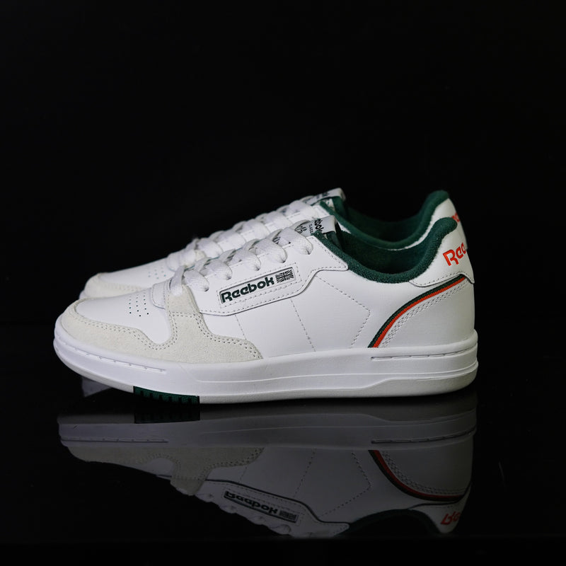 REEBOK : Reebok Unisex Phase Court, Blanc/ Vert Foncé