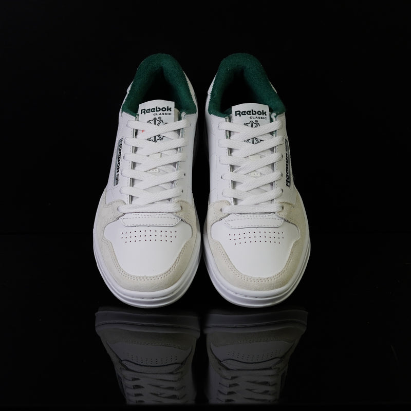 REEBOK : Reebok Unisex Phase Court, Blanc/ Vert Foncé
