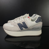 NEW BALANCE : Women's 574+, Beige/ Blanc